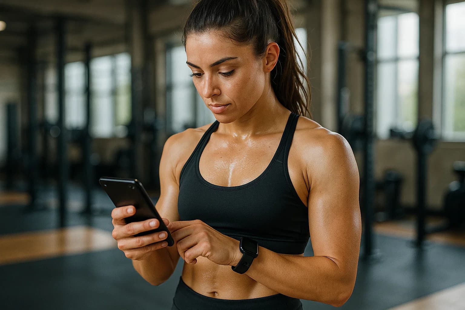 Person, die Fitnessfortschritte verfolgt